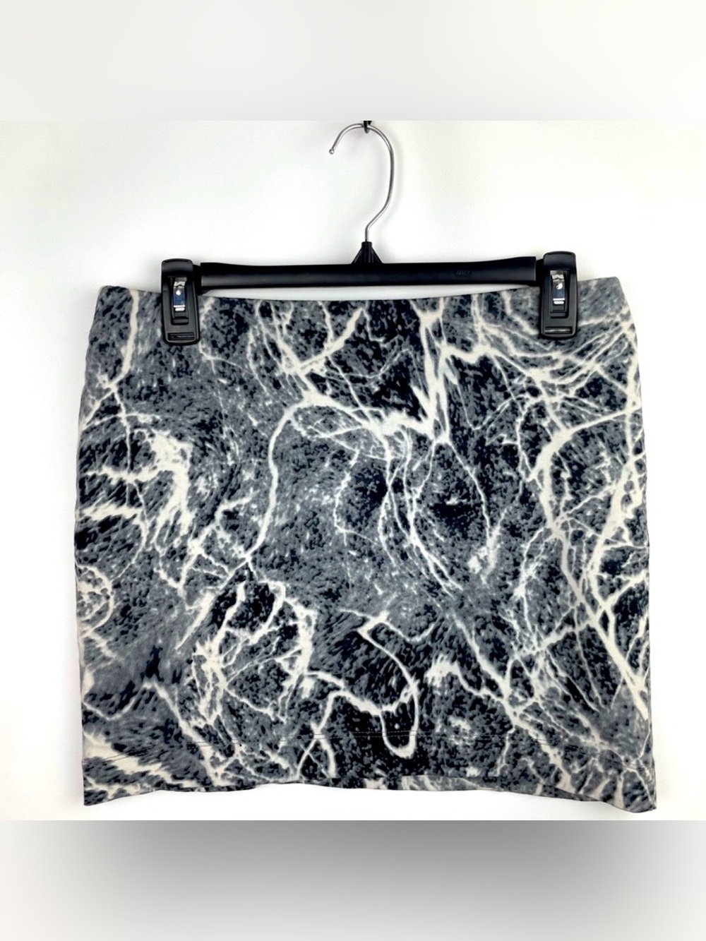 RED23 Marbled Stone Wash Stretch Mini Skirt Black White Gray